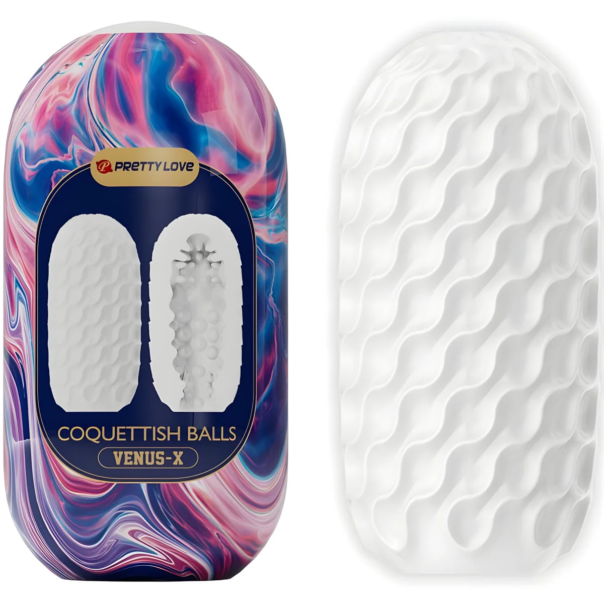 pretty love coquettish balls masturbateur homme en silicone blanc