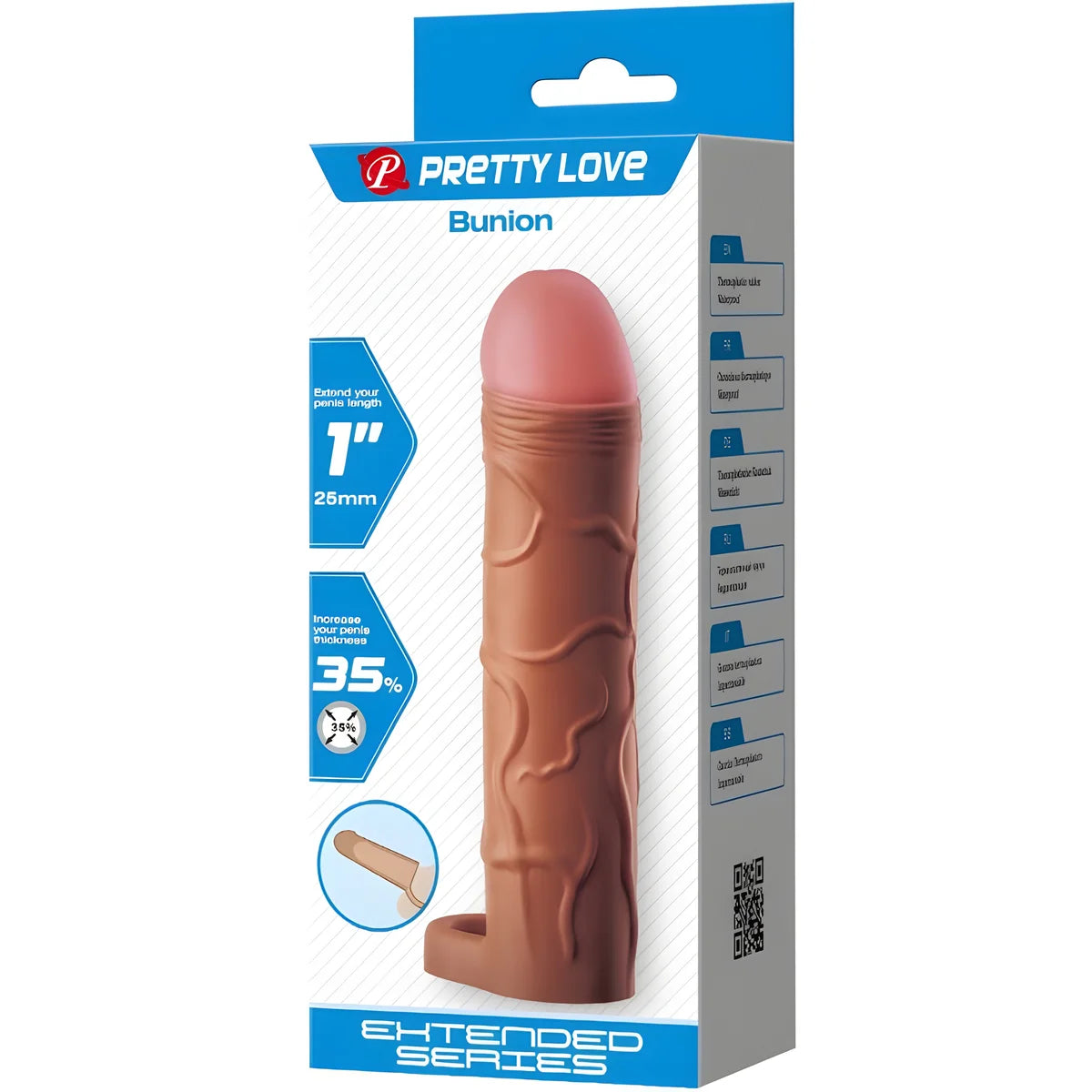 pretty love manchon de penis pour oignon avec extension de 2 5 cm mulatto