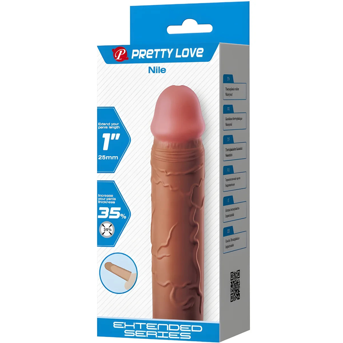 pretty love manchon de penis nile avec extension de 2 5 cm mulatre
