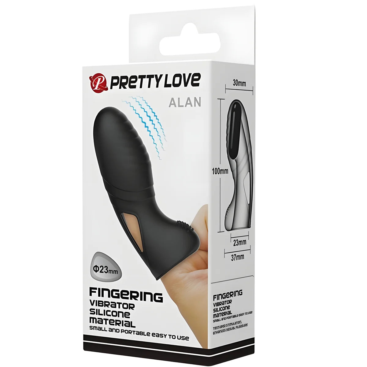 pretty love alan vibrateur de doigts en silicone noir