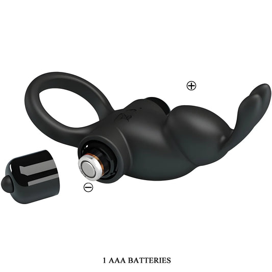 pretty love anneau vibrant stimulateur de clitoris rabbit 10 vibrations noir