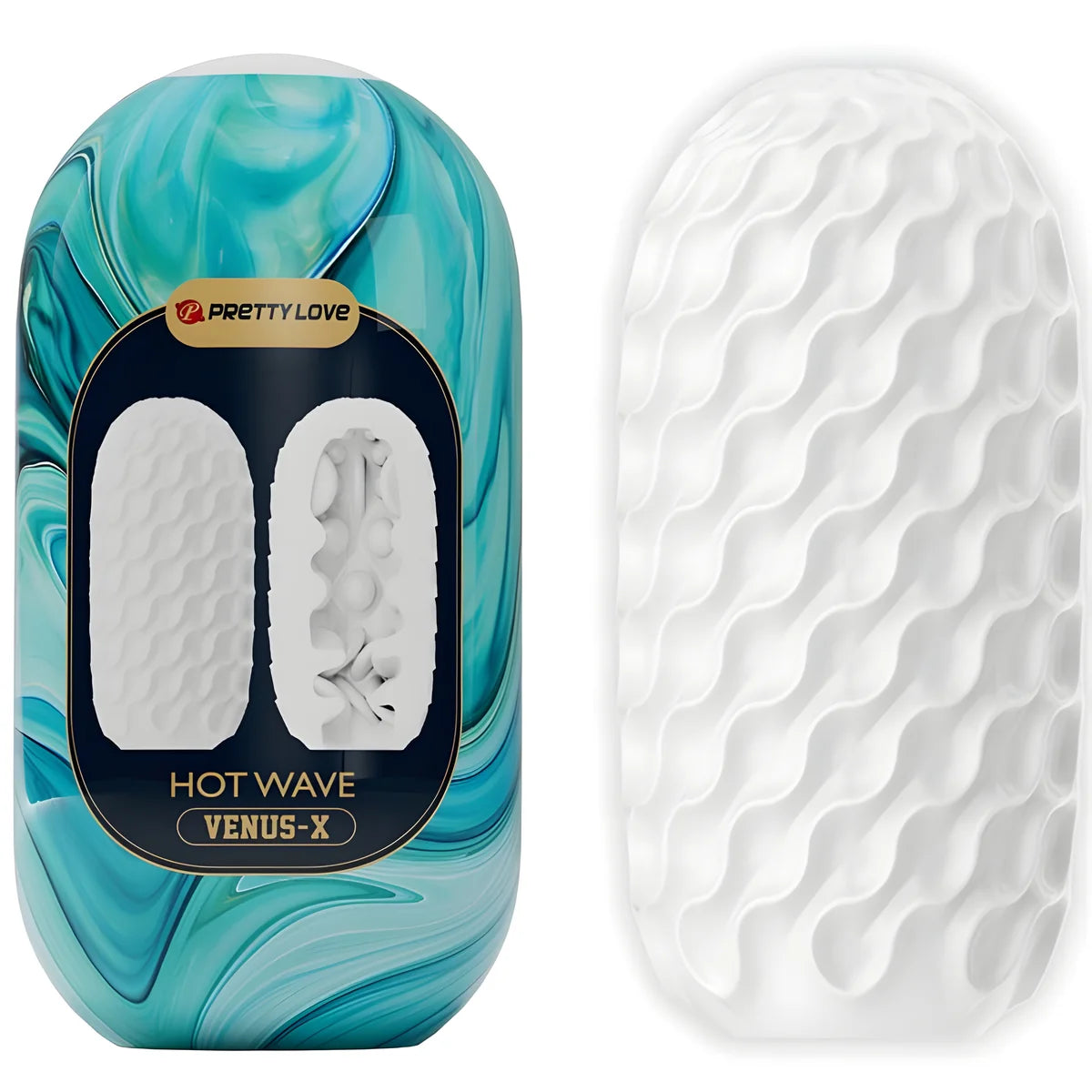 pretty love masturbateur pour homme en silicone hot wave blanc