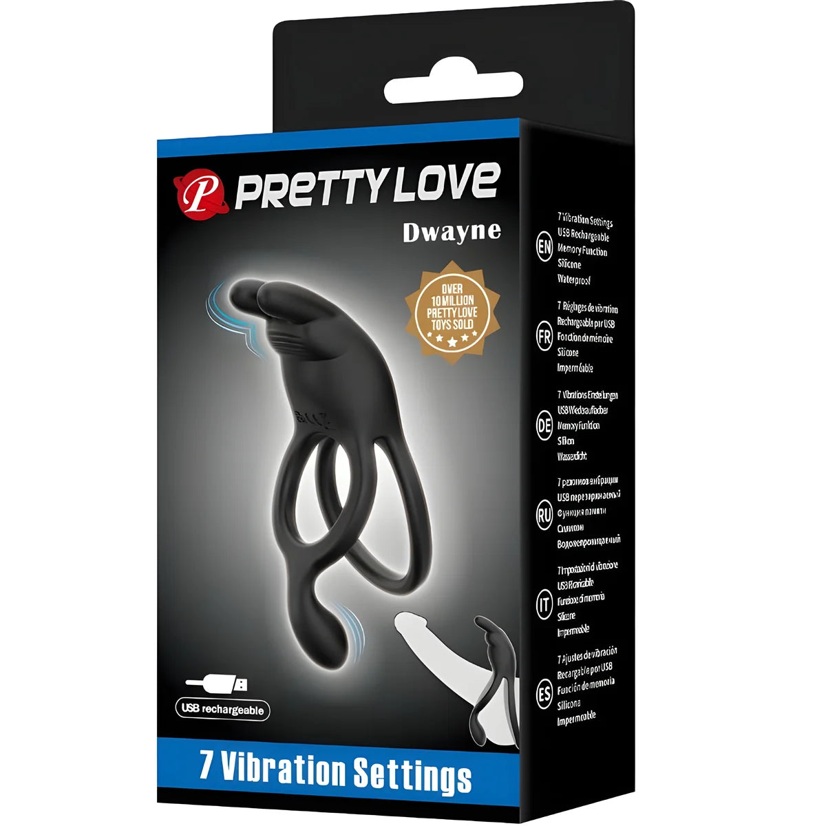 pretty love seth double anneau vibrant lapin 7 vibrations noir