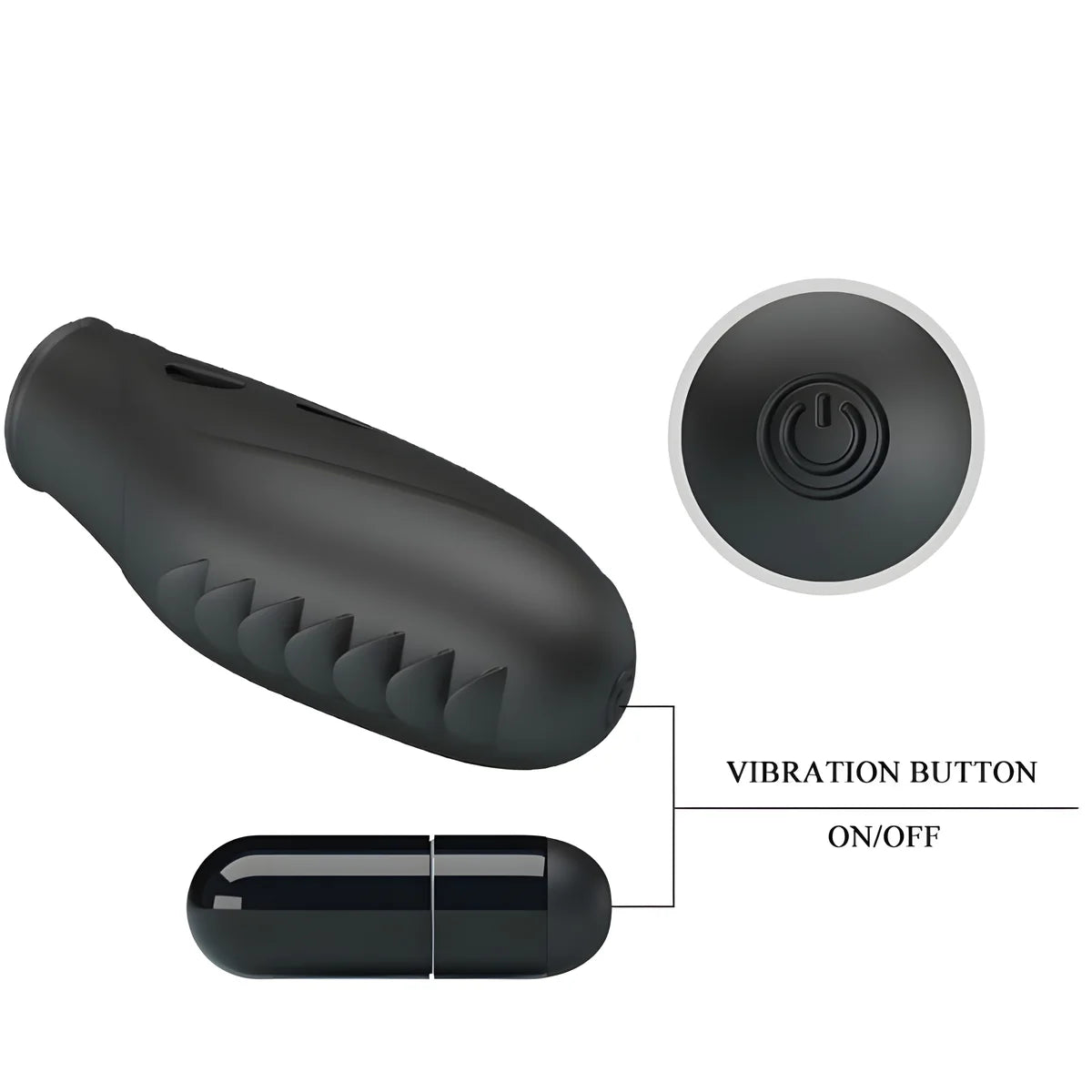 pretty love vibrateur doigt en silicone gilo noir
