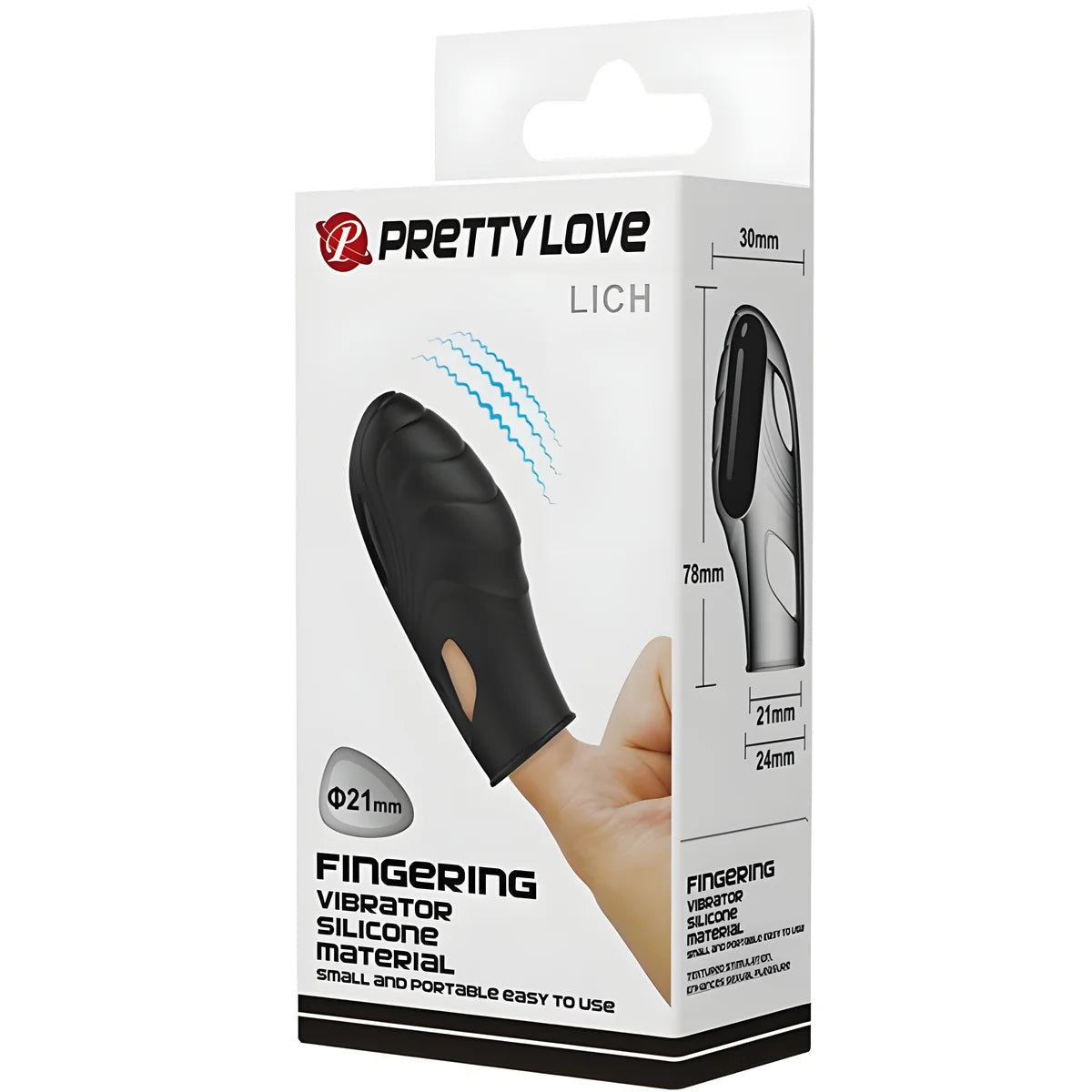 pretty love vibrateur de doigt en silicone lich noir