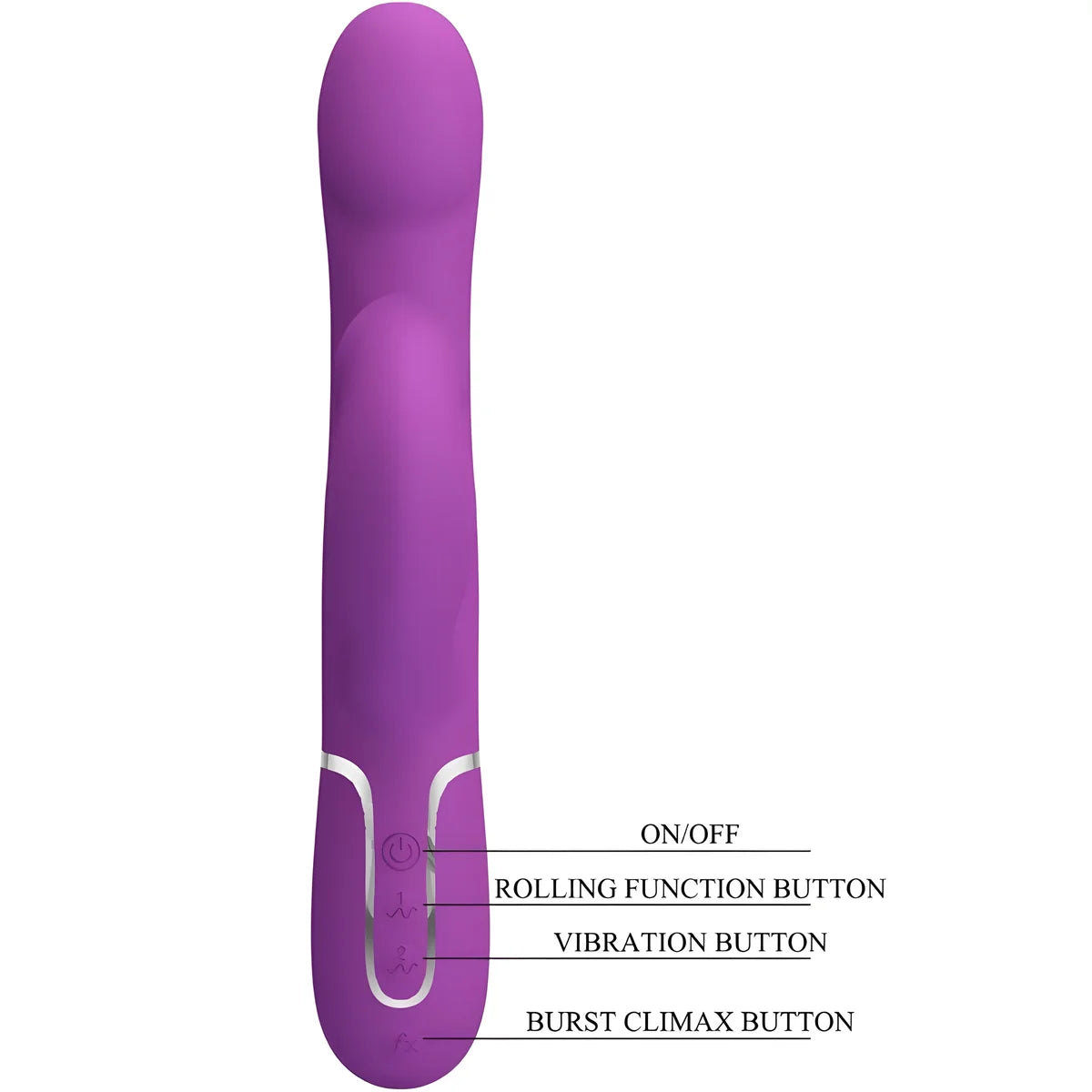 pretty love vibrateur et stimulateur multifonction 4 en 1 violet