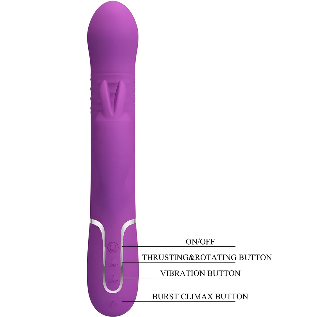 pretty love vibrateur lapin multifonction coale 4 en 1 violet