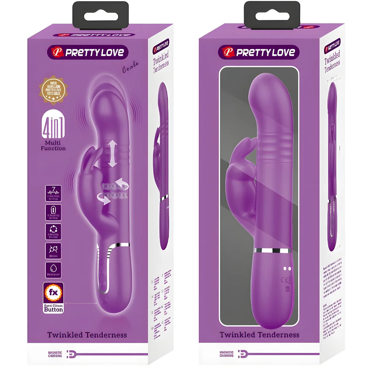 pretty love vibrateur lapin multifonction coale 4 en 1 violet