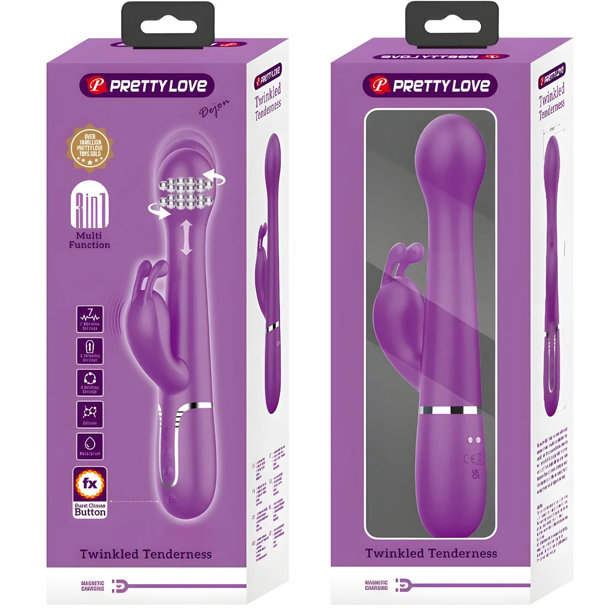 pretty love vibrateur lapin multifonction 3 en 1 dejon violet