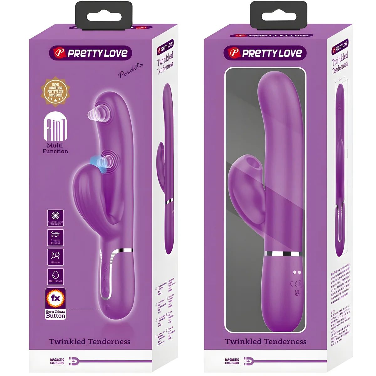 pretty love vibrateur lapin multifonction 3 en 1 perlita violet