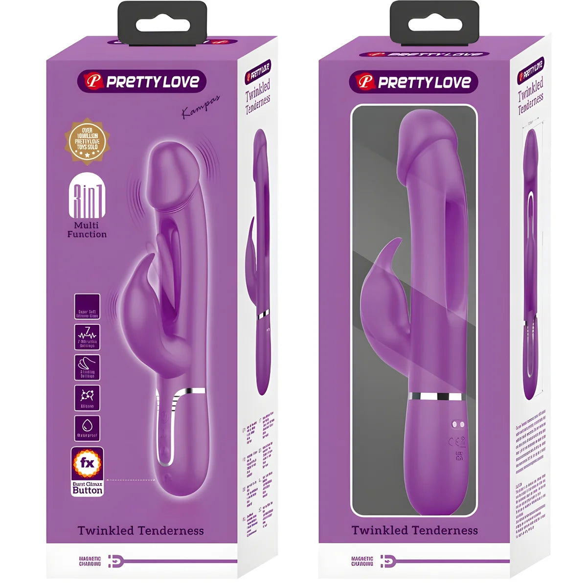 pretty love kampas vibrateur lapin multifonction 3 en 1 violet