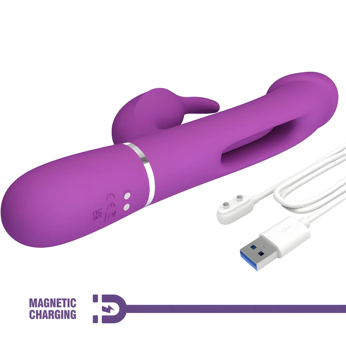 pretty love kampas vibrateur lapin multifonction 3 en 1 violet