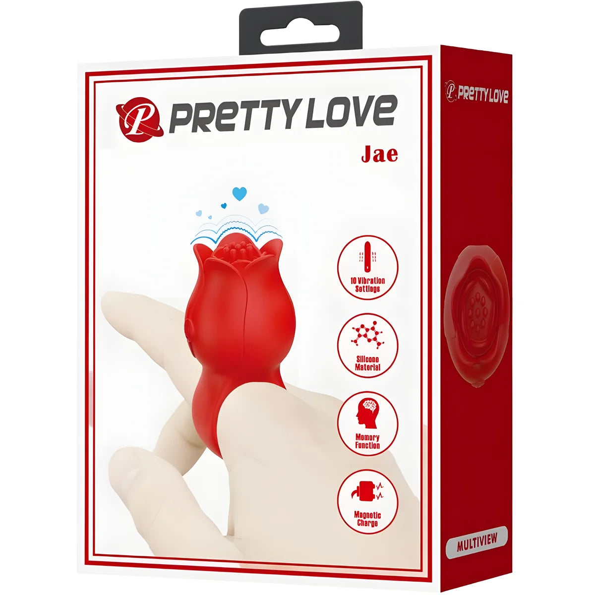 pretty love vibrateur de doigt en forme de jae rose 10 vibrations rouge