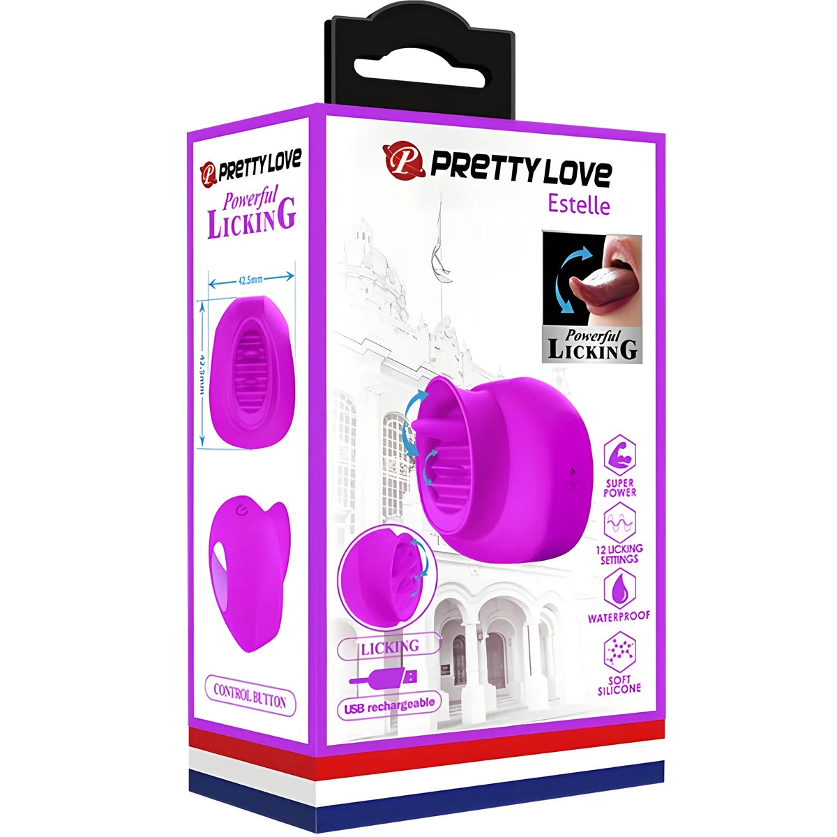 pretty love stimulateur de clitoris estelle tongue 12 vibrations violet