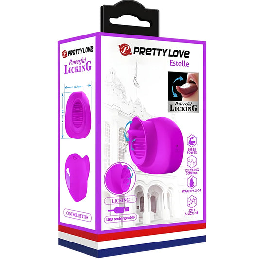 pretty love stimulateur de clitoris estelle tongue 12 vibrations violet
