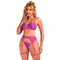 subblime 955366 ensemble soutien gorge avec lignes de dentelle et jarretelles rose et violet l xl