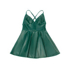 subblime 955434 robe a bretelles en cuir vert s m
