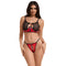 subblime 955540 ensemble soutien gorge a fermeture eclair en cuir verni rouge l xl