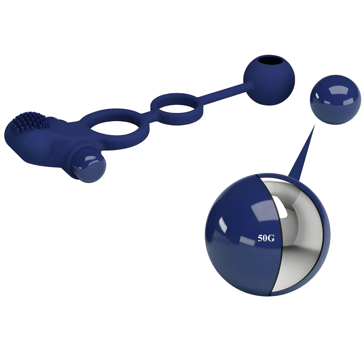 pretty love remington double anneau vibrant avec plug bleu