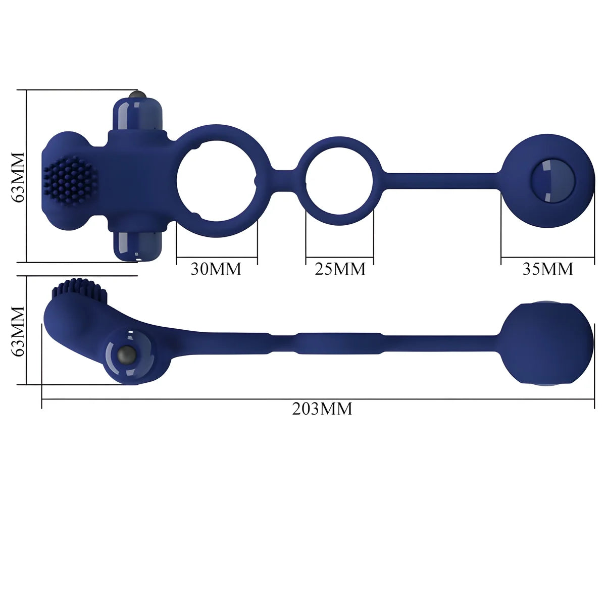 pretty love remington double anneau vibrant avec plug bleu