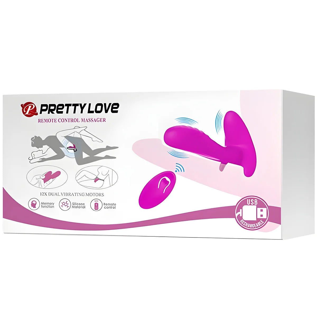 pretty love masseur vibrateur 12 vibrations telecommande violet