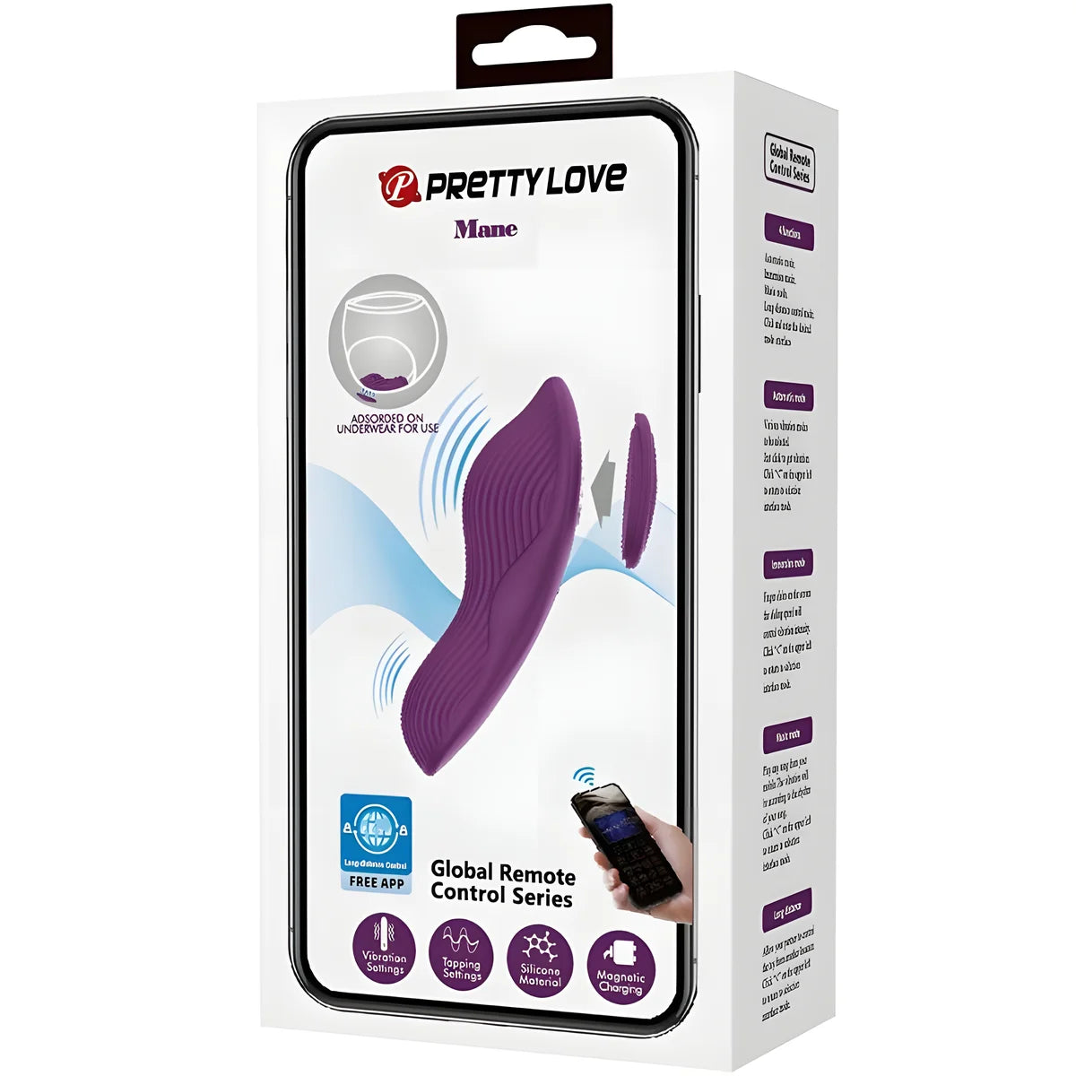 pretty love mane lay on masseur de clitoris 10 vibrations telecommande violet