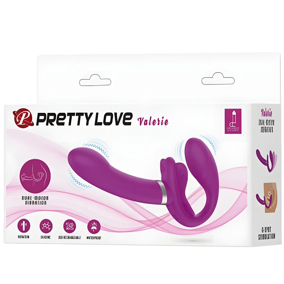 pretty love vibrateur double strap on valerie 12 vibrations violet