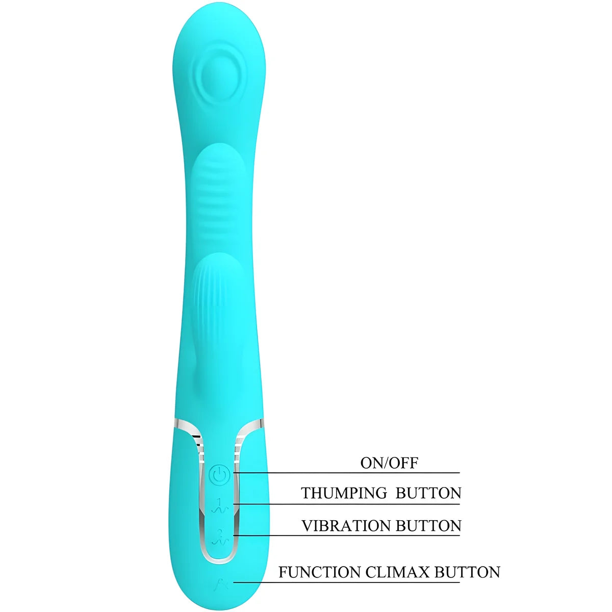 pretty love shania triple rabbit vibrateur multifonction 3 en 1 bleu