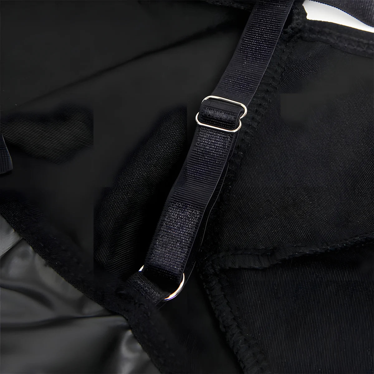 subblime 955373 robe a bretelles en cuir noir s m