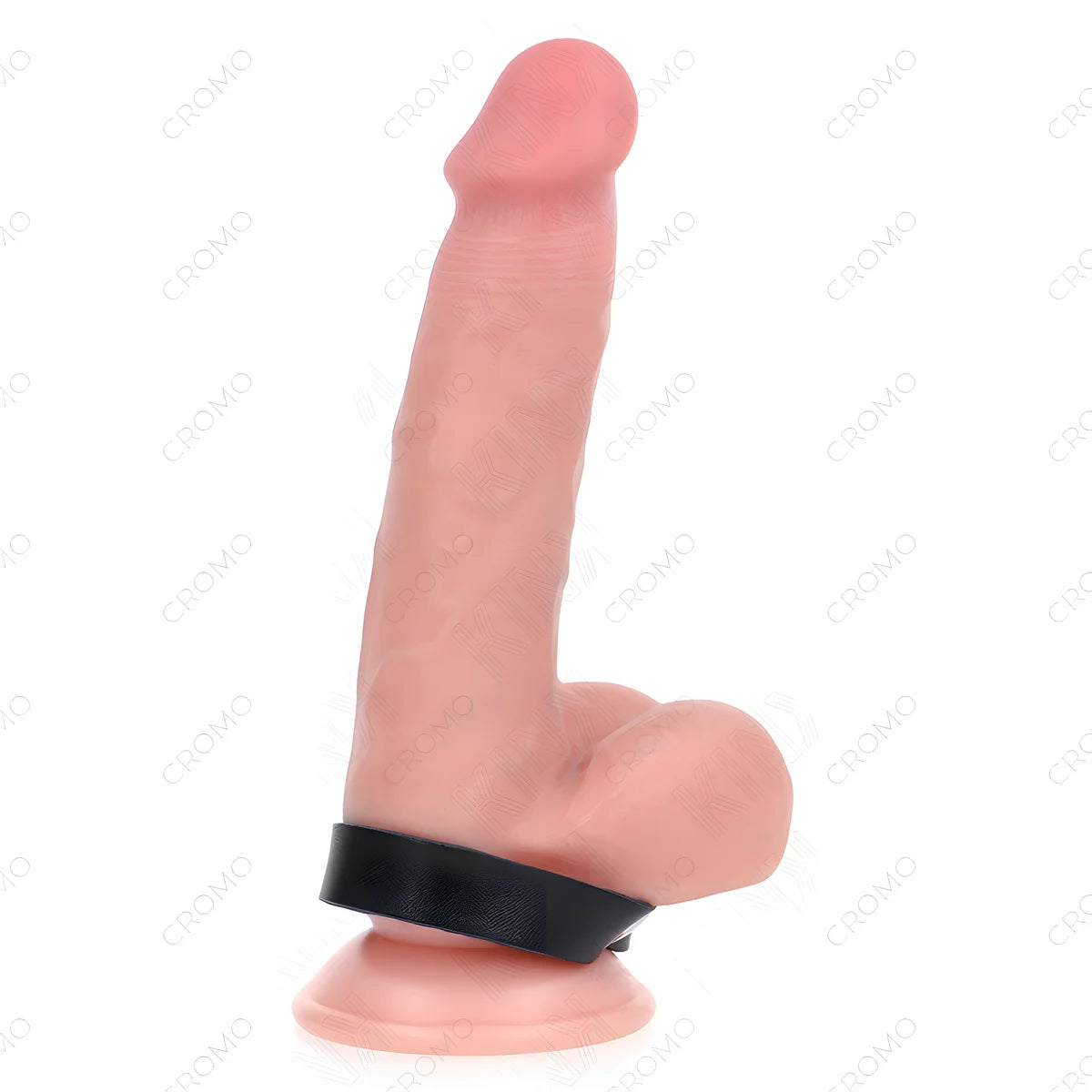 kink anneau penis en cuir avec fermeture a pression 21 5 x 1 5 cm