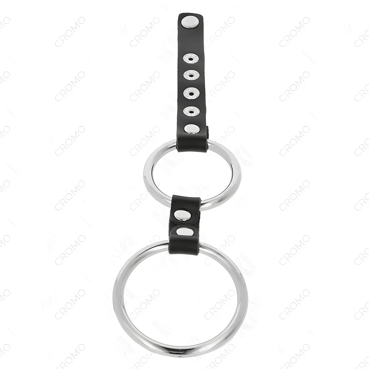 kink double anneau penis en metal de 3 8 cm a 5 cm connecte au cuir
