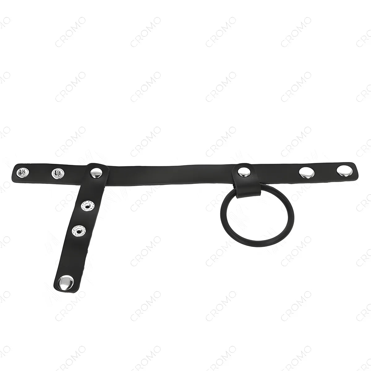 kink anneau penis en silicone 3 8 cm avec separateur de balles et sangle en cuir 22 x 1 5 cm