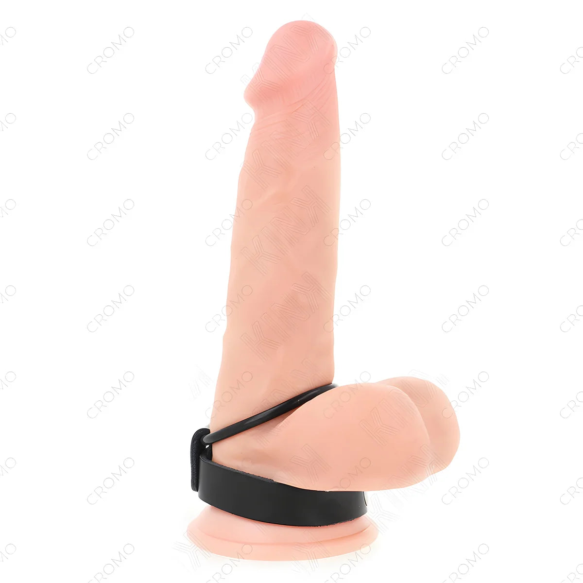 kink anneau penis en silicone 3 8 cm avec separateur de balles et sangle en cuir 22 x 1 5 cm