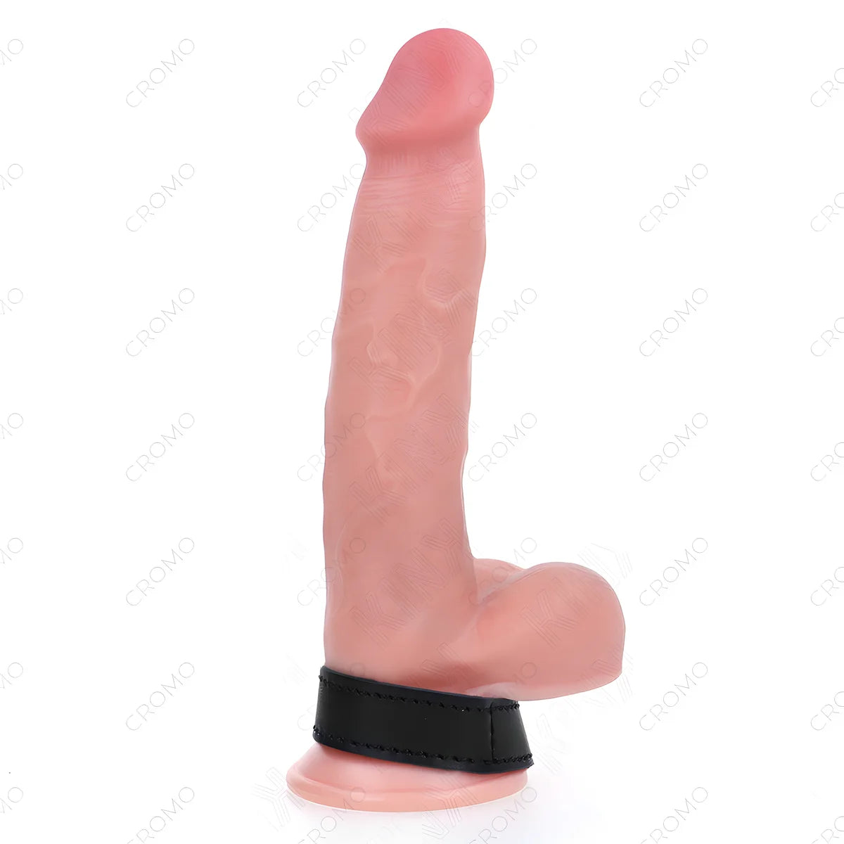 kink anneau penis en cuir avec fermeture velcro 20 x 2 cm
