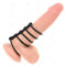 kink 5 anneaux penis en silicone de 3 8 cm a 4 8 cm connectes par du cuir