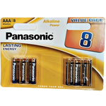 PANASONIC - BLISTER DE PILE AAA ALCALINE BRONZE LR03*8 - Vignette | Adopt1toy
