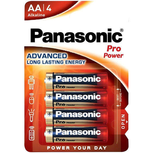 panasonic piles alcalines pro power aa lr6 blister 4
