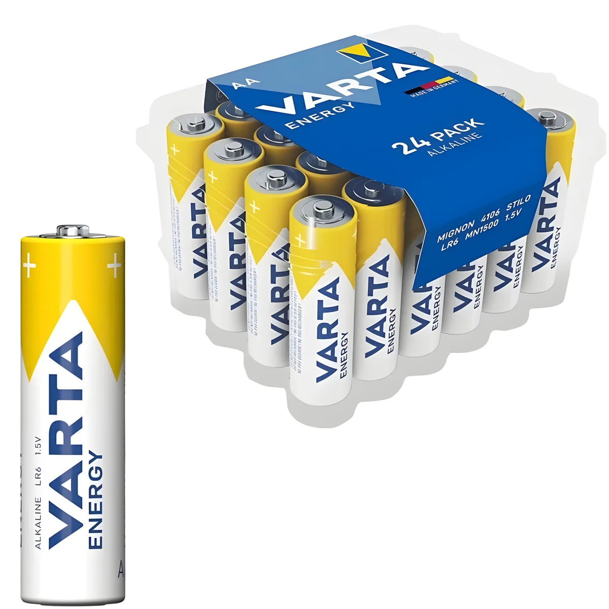 varta energy pack de piles alcalines aa lr6 24 piles