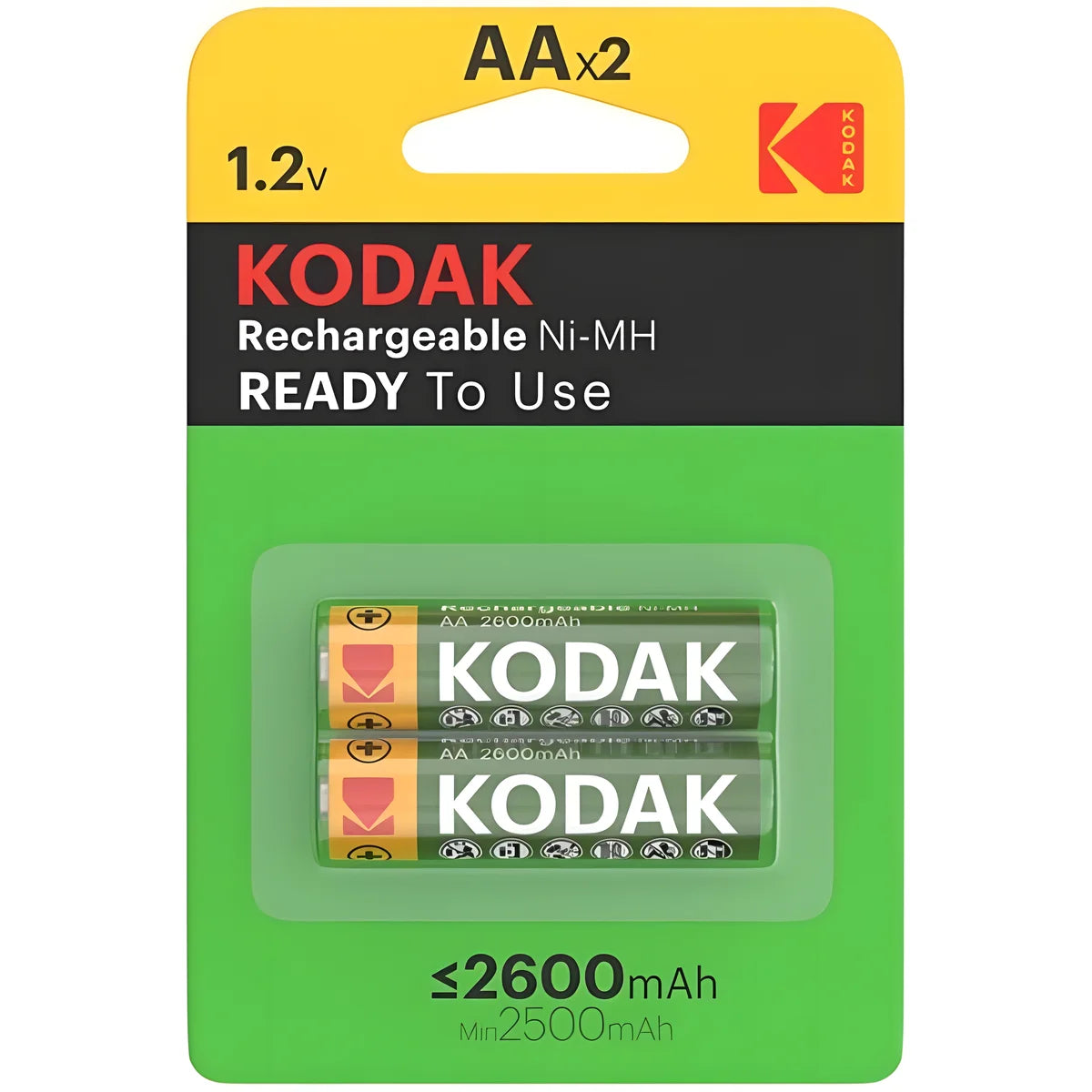 kodak blister de piles rechargeables hr6 aa 2600mah 2