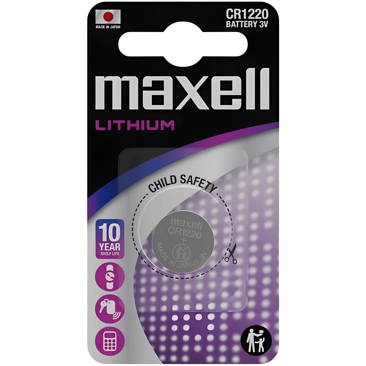 maxell pile bouton au lithium cr1220 3v blister 1