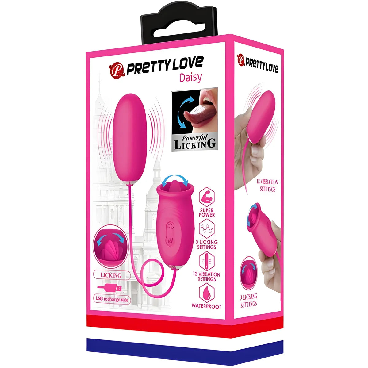 pretty love oeuf vibrant daisy langue stimulante clitoris rose