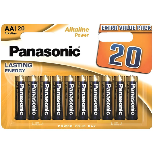 panasonic blister de pile aa alcaline bronze lr6 20