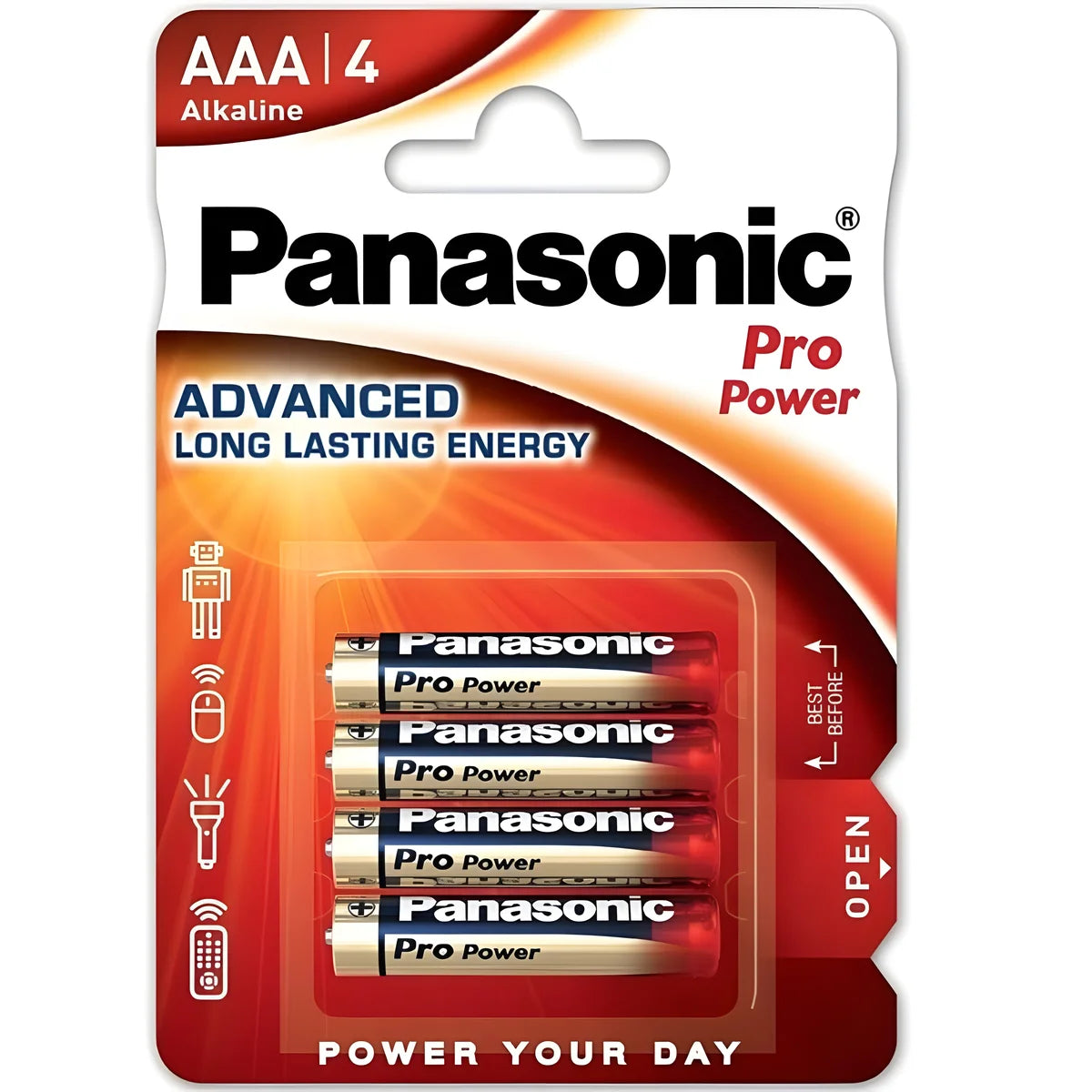 panasonic piles alcalines pro power aaa lr03 blister 4