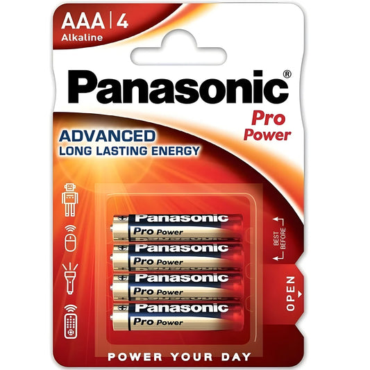panasonic piles alcalines pro power aaa lr03 blister 4