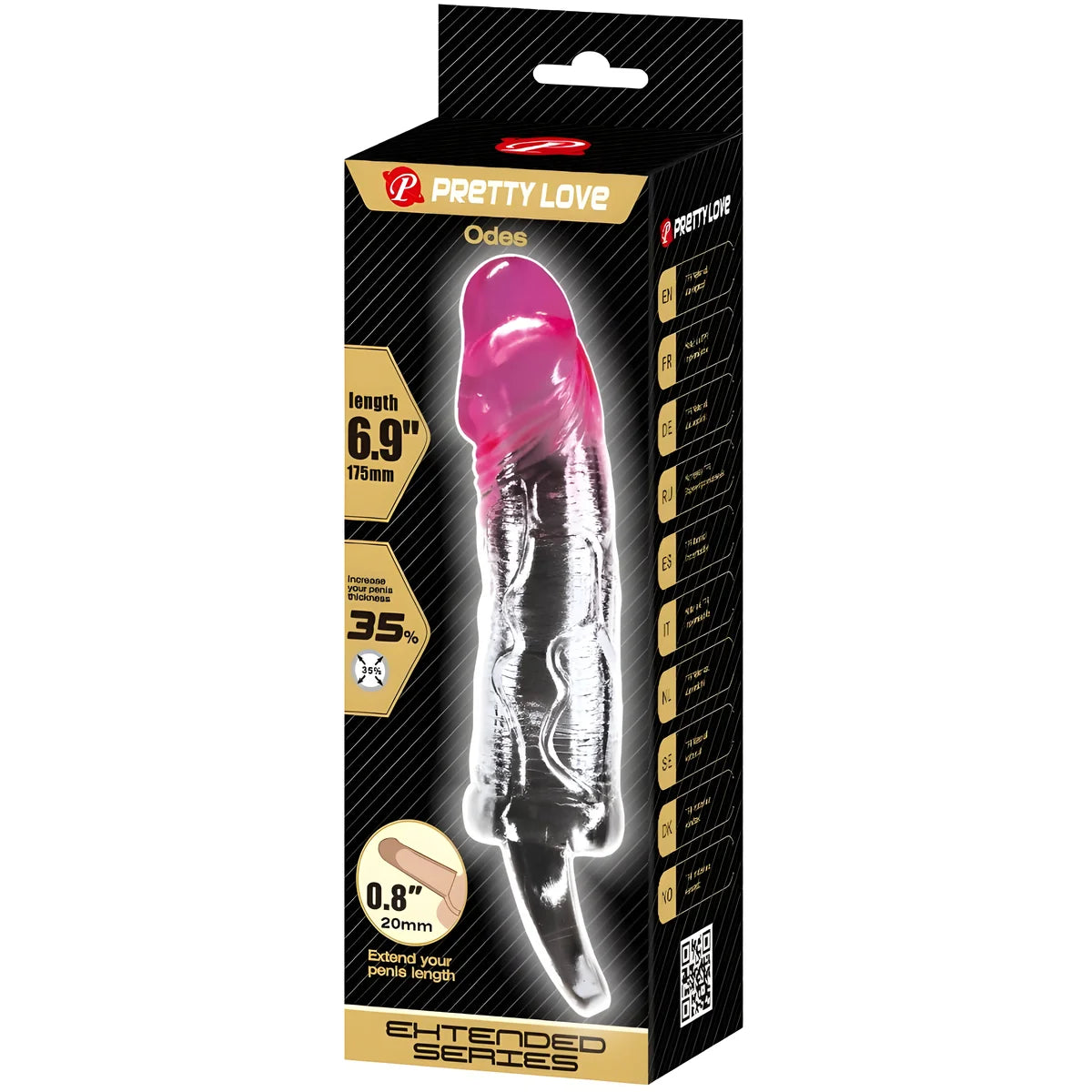 pretty love odes gaine dagrandissement realiste de 2 cm pour penis rose