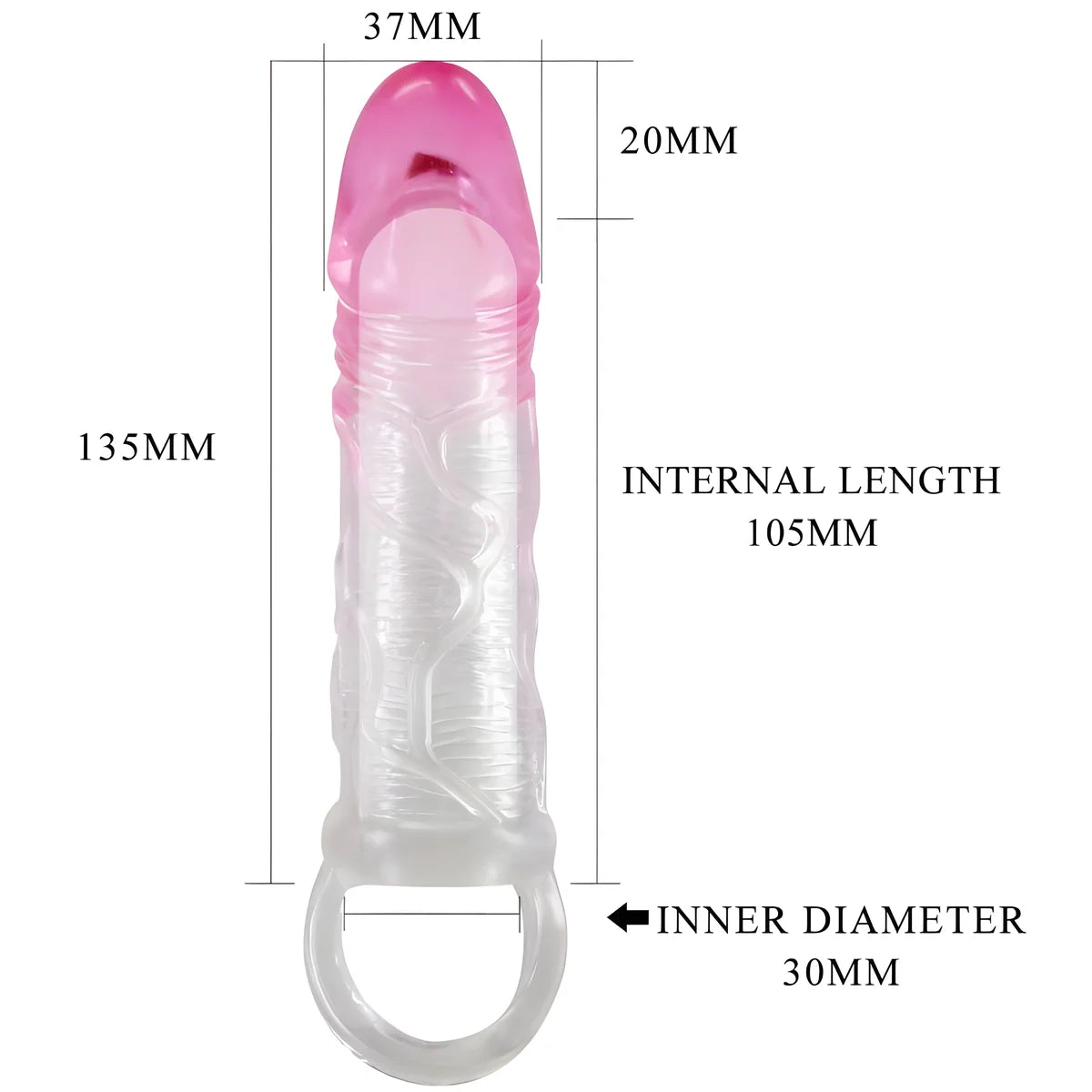 pretty love odes gaine dagrandissement realiste de 2 cm pour penis rose