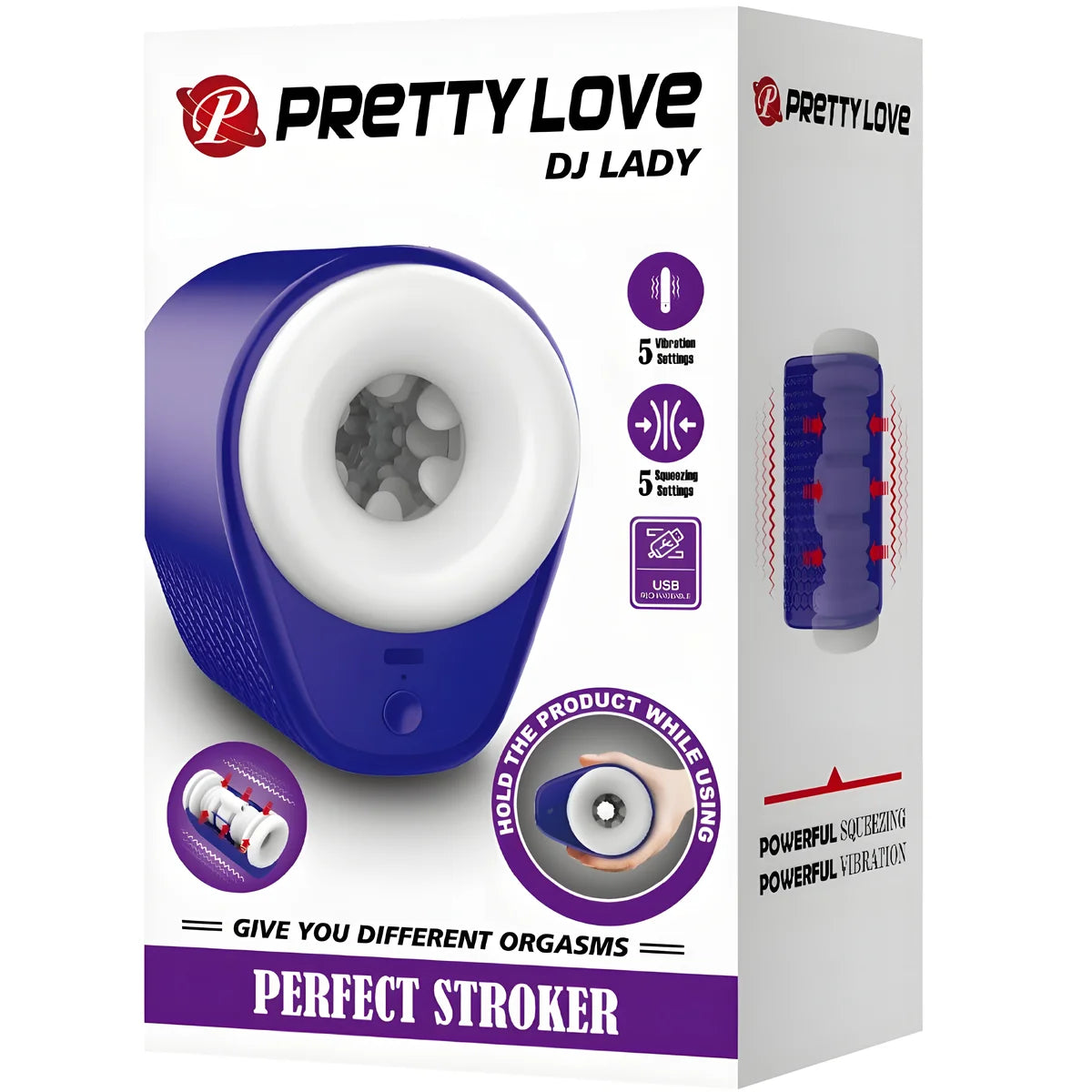 pretty love masturbateur pour homme dj lady avec vibration 5 reglages violet