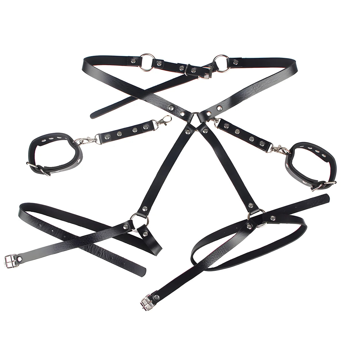 subblime 953690 menottes avec ceinture de bondage noire taille unique