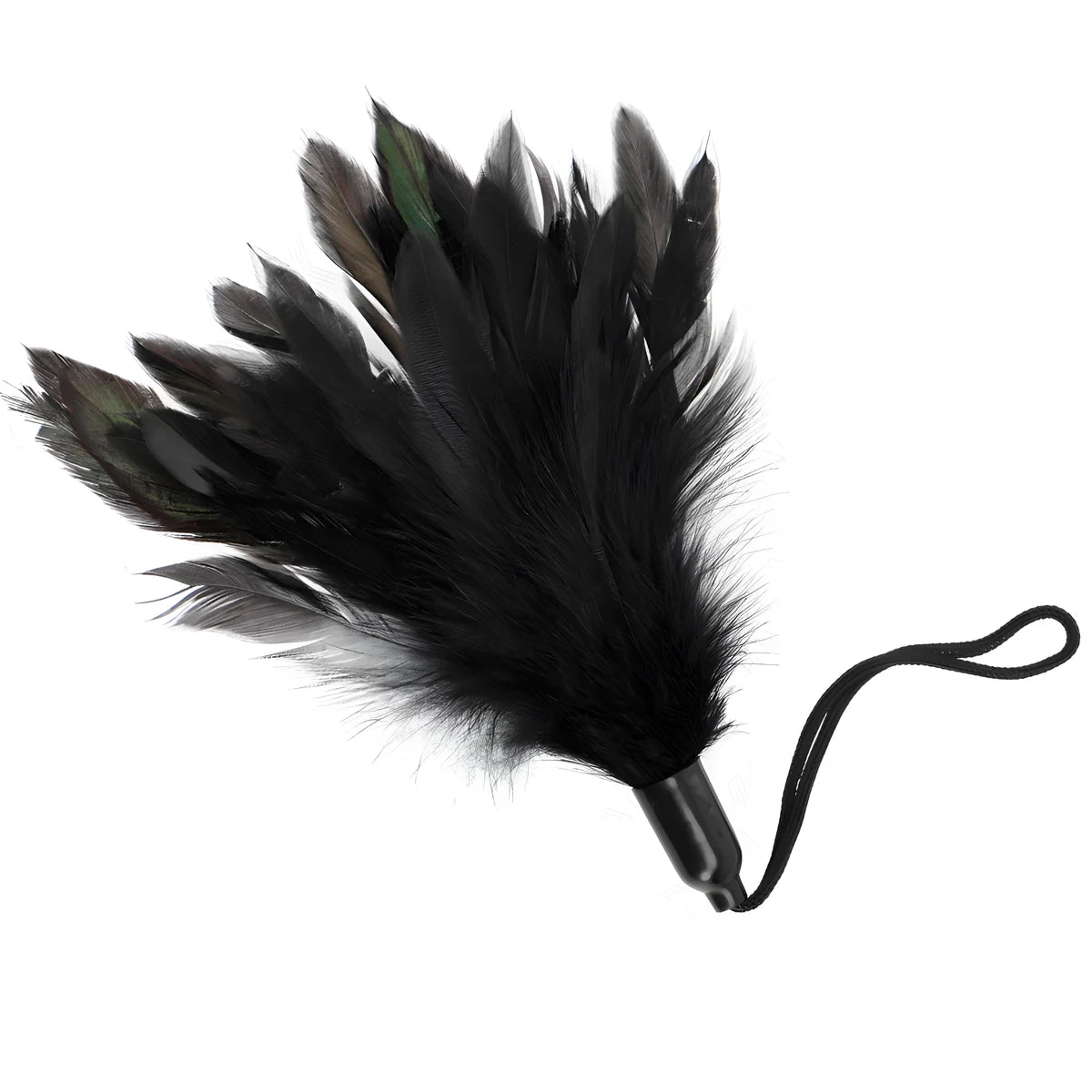 kink plumes chacouillees avec manche corde base plastique 15 cm