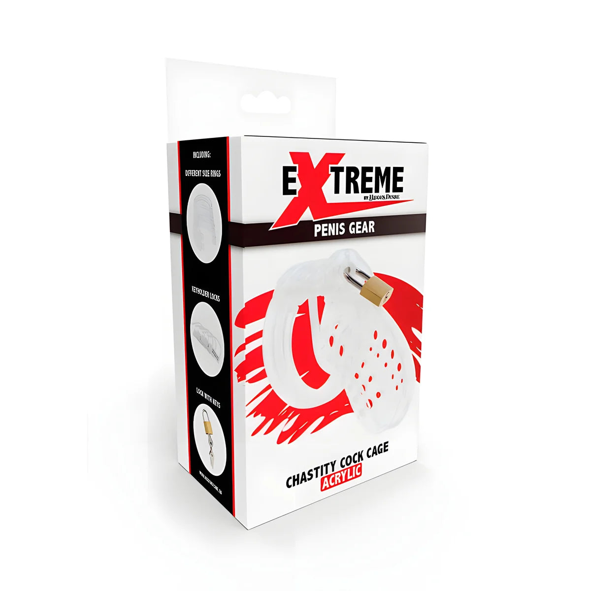 hidden desire extreme cage de chastete en acrylique reglable transparent